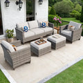 5-Piece Outdoor Wicker Patio Conversation Set