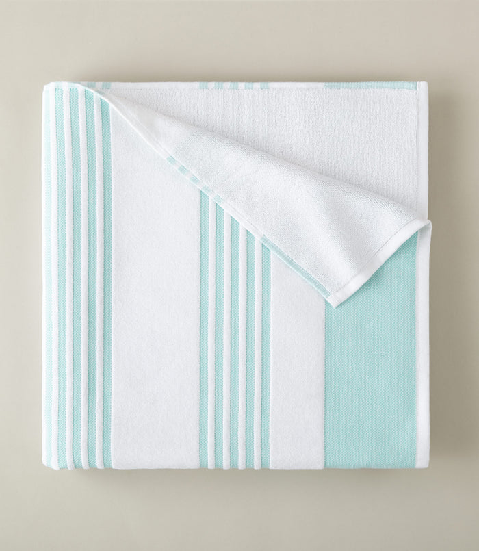 Aegean Stripe Beach Towel, Aqua