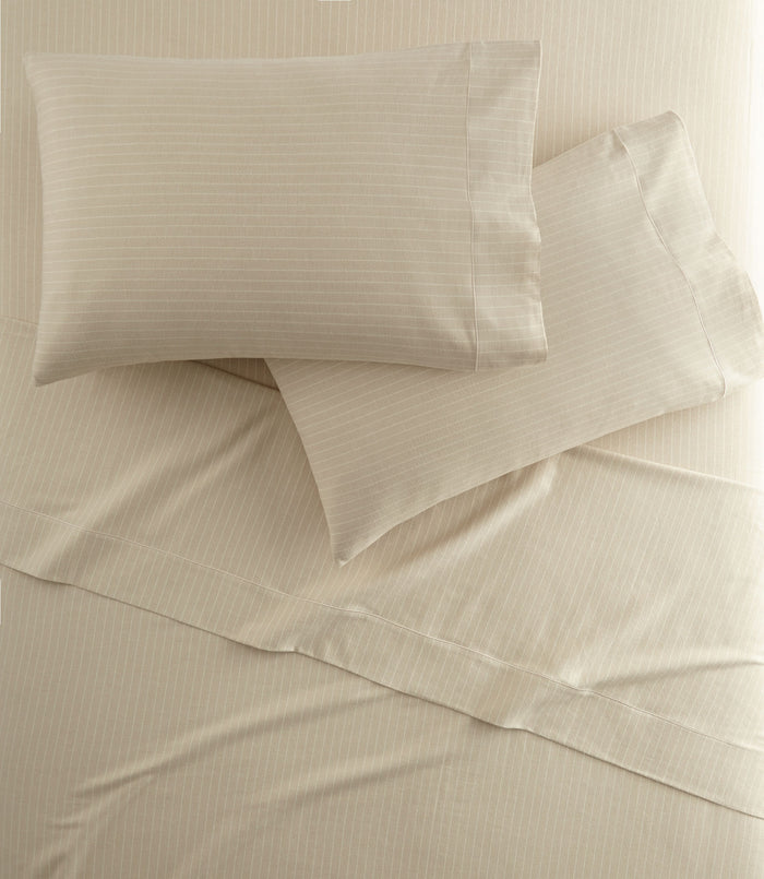 All Seasons Brushed Sheet Set on a bed, Linen