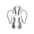 Clear glass angel figurine with halo and wings in small size.