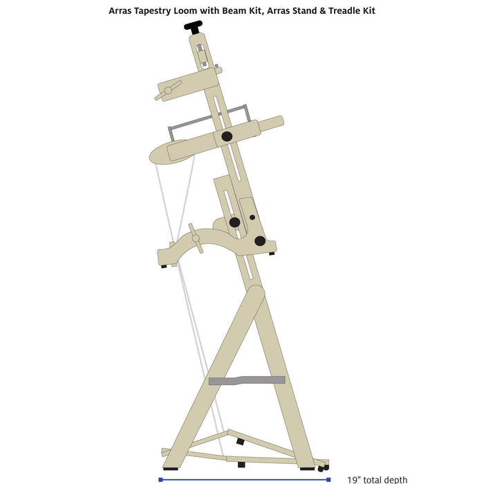 Arras Loom, Arras Stand, Arras Treadle Kit dimensions