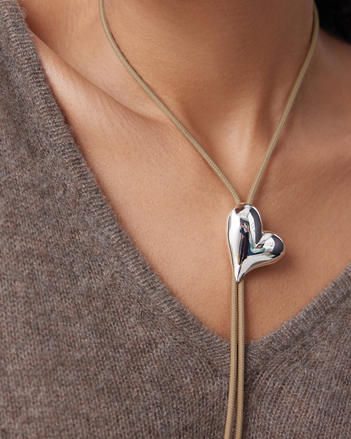 JENNY BIRD Art Heart Bolo Tie Silver Bolo Tie For Women