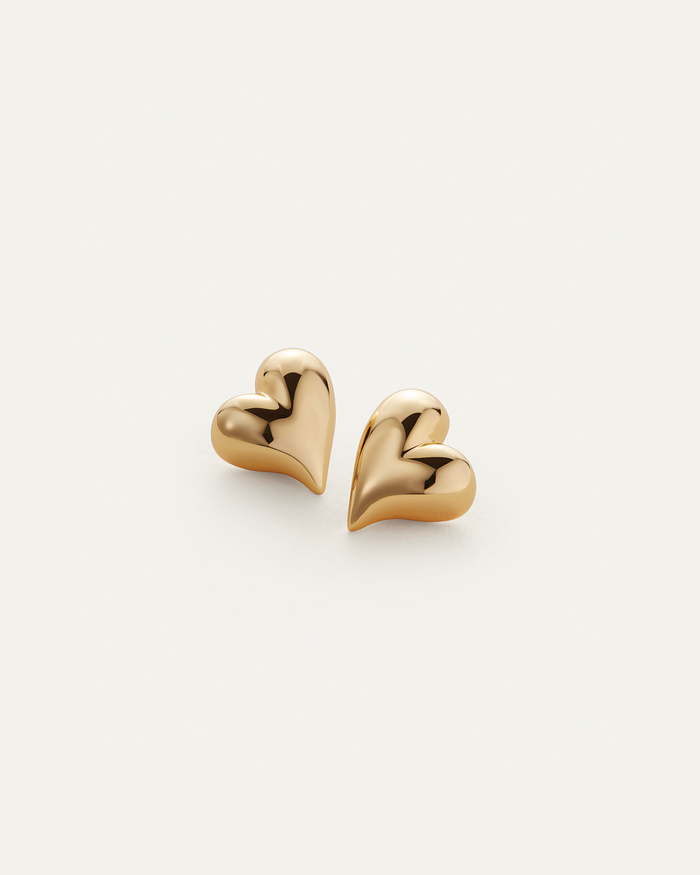 JENNY BIRD Art Heart Button Earrings Gold Button Earrings For Women