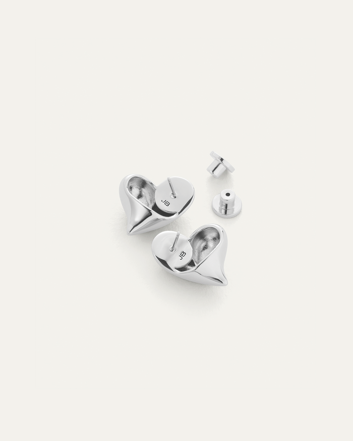 JENNY BIRD Art Heart Button Earrings Silver Button Earrings For Women