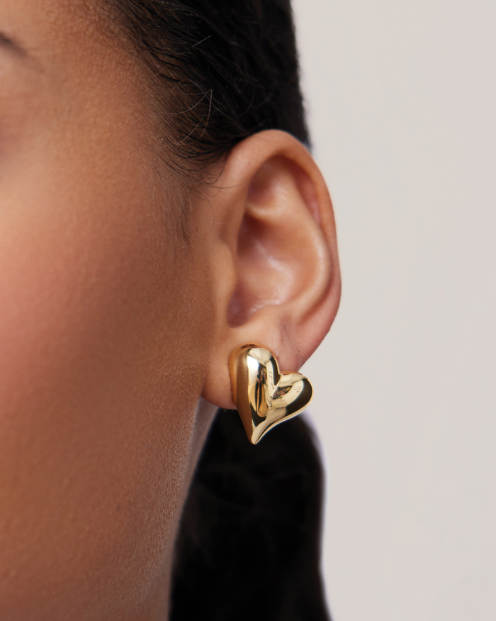 JENNY BIRD Art Heart Button Earrings Gold Button Earrings For Women