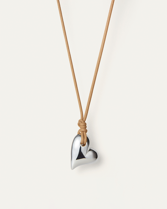 JENNY BIRD Art Heart On A String Necklace Silver Necklace For Women