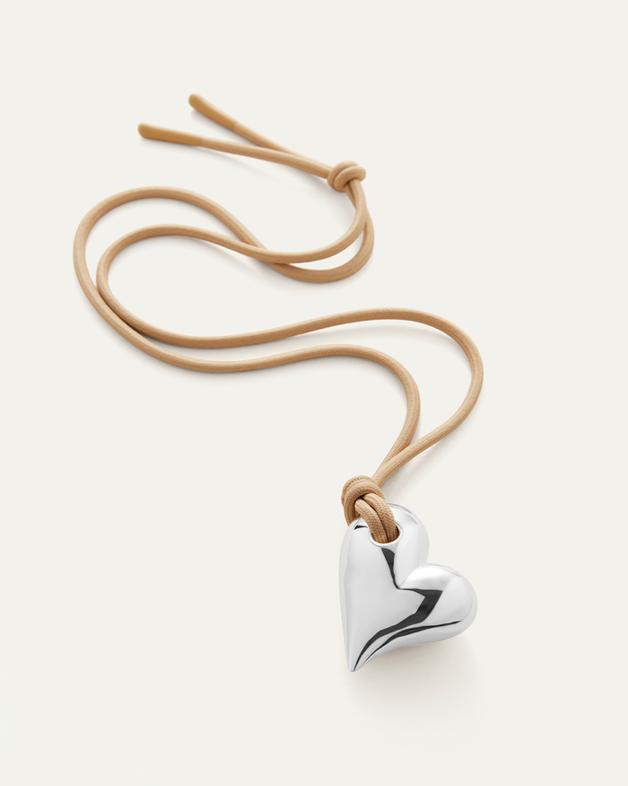 JENNY BIRD Art Heart On A String Necklace Silver Necklace For Women