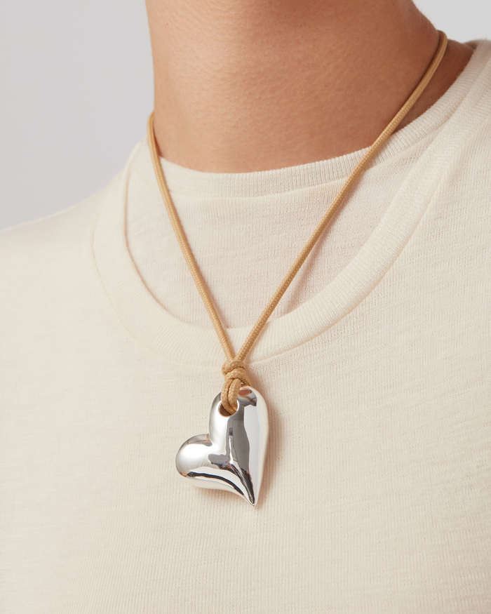 JENNY BIRD Art Heart On A String Necklace Silver Necklace For Women