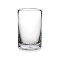 Clear glass tumbler with straight sides and rounded rim.