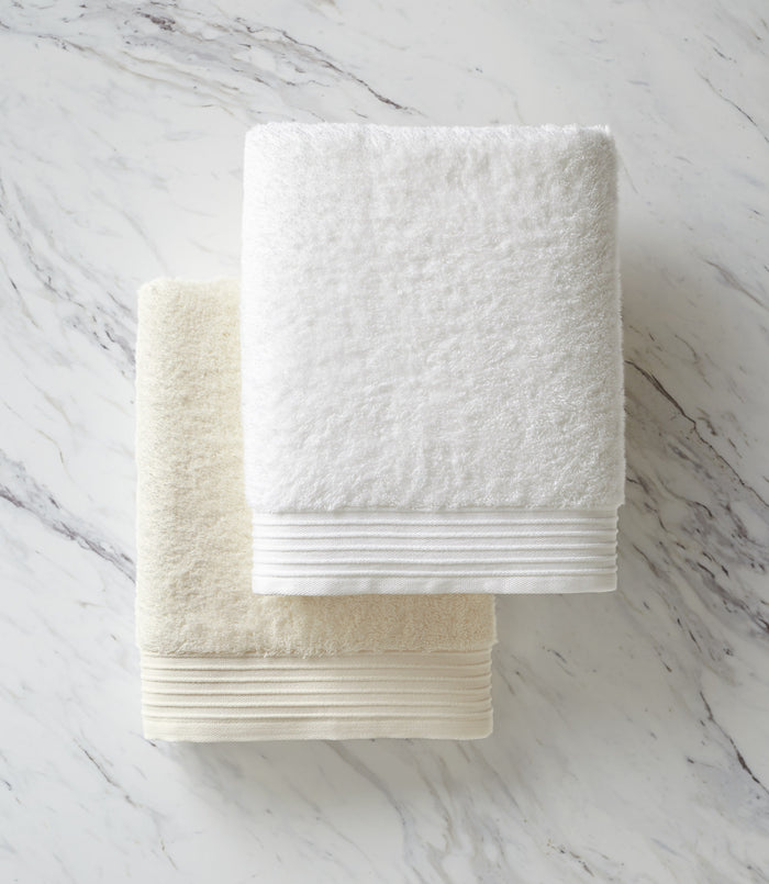 Bamboo Bath Towel Folded White and Ivory Bamboo Hand Towels