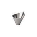 Stainless steel bar funnel with angled pour spout and tapered cone design.