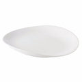 White oval dinner plate with slightly raised rim and smooth finish.