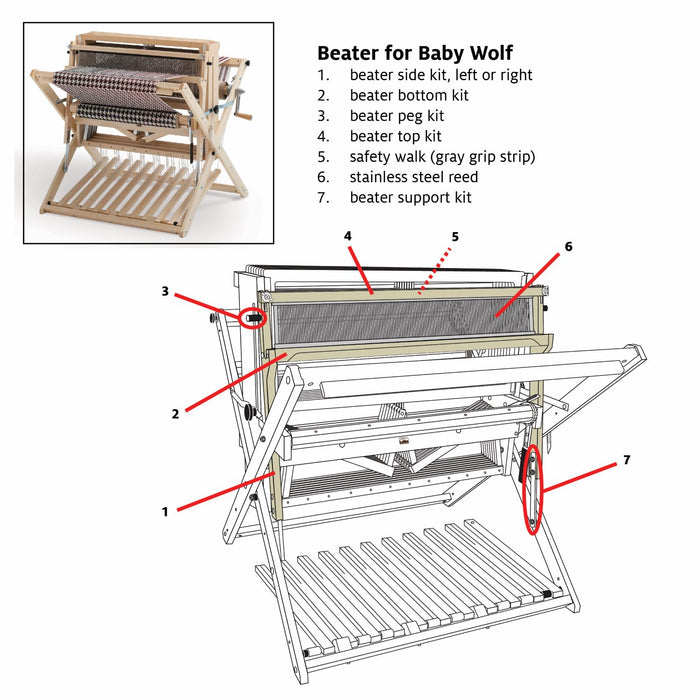 Beater Support Kit for Wolf Looms