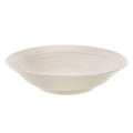 Ivory ceramic pasta bowl with crackle texture and wide shallow shape.