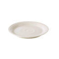 Ivory crackle-glazed side plate with wide rim and shallow bowl.