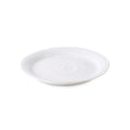 Dove gray ceramic side plate with shallow well and rounded rim.