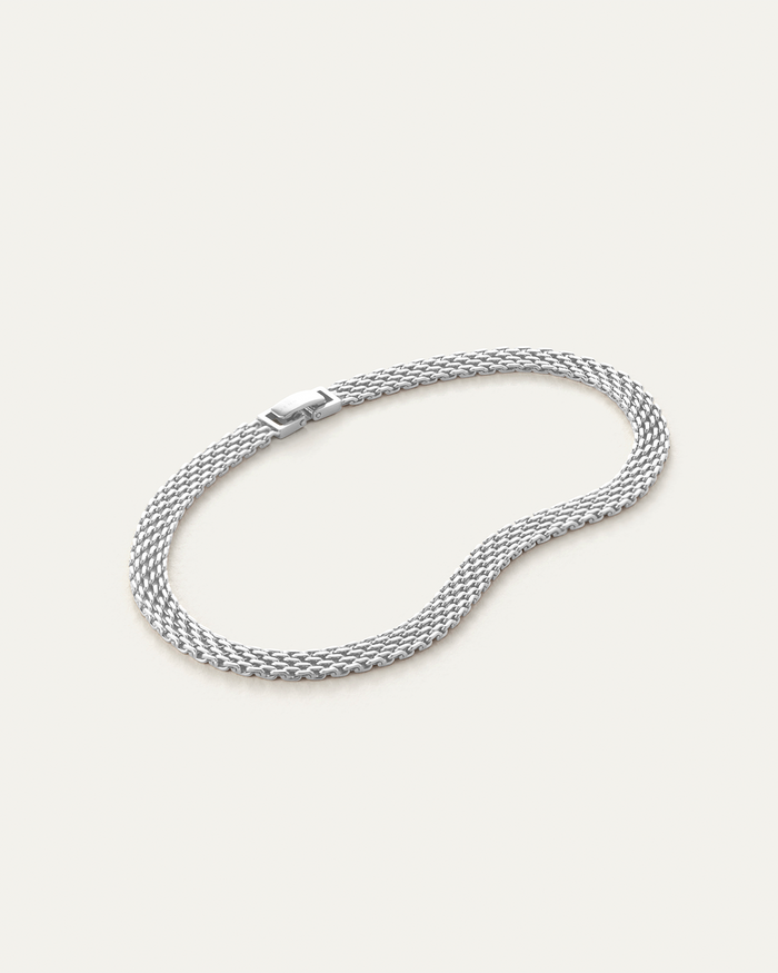 JENNY BIRD Blythe Silver Anklet Waterproof Silver Ankle Bracelet
