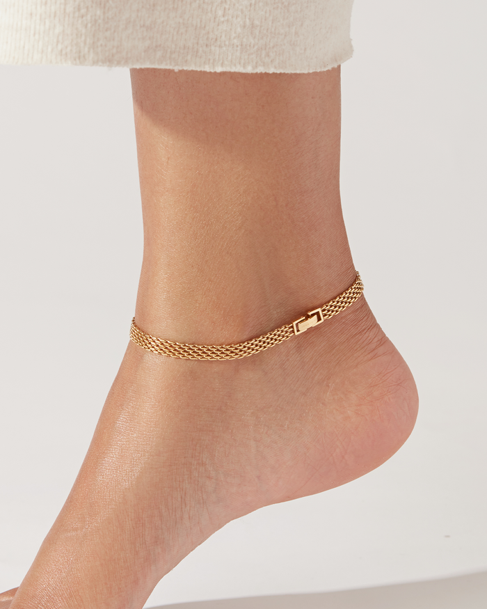 JENNY BIRD Blythe Gold Anklet Waterproof Gold Ankle Bracelet
