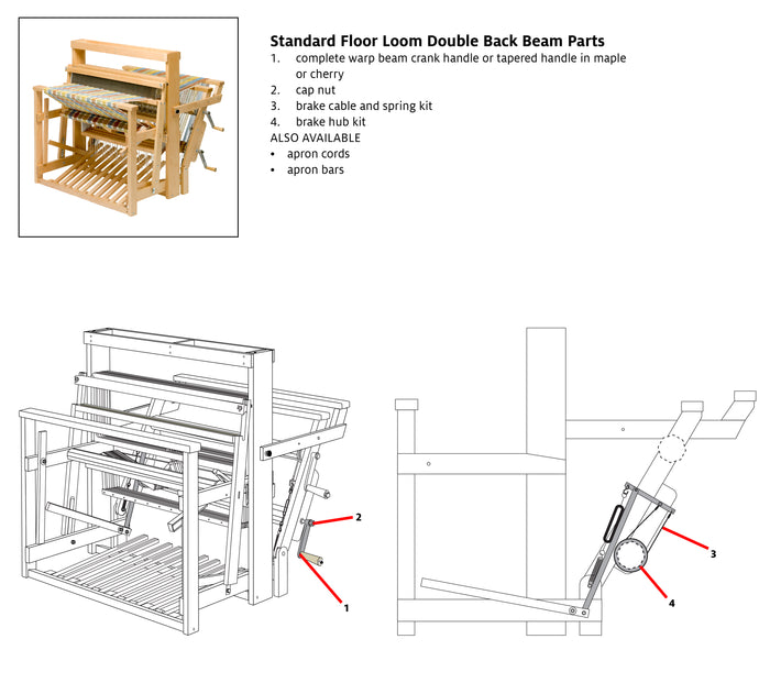 Brake Cable & Spring Kit for Standard Floor Loom Double Back Beam