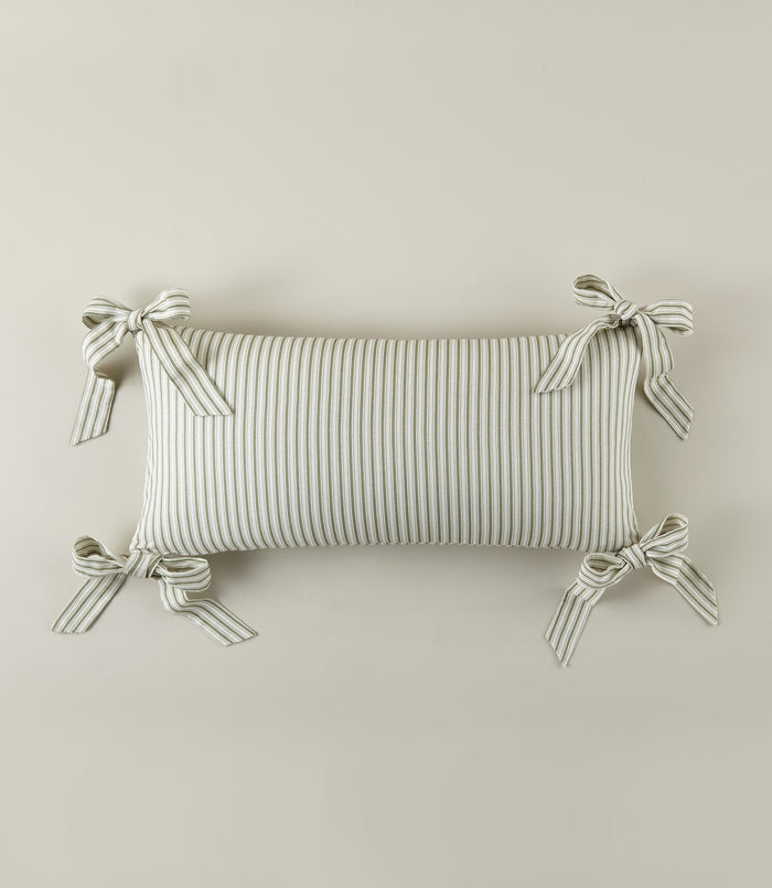 Windsor Stripe Oblong Pillow, Moss