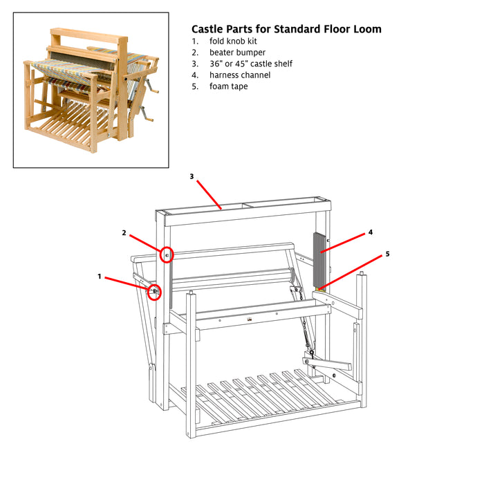 Castle Shelf for Standard Floor Loom