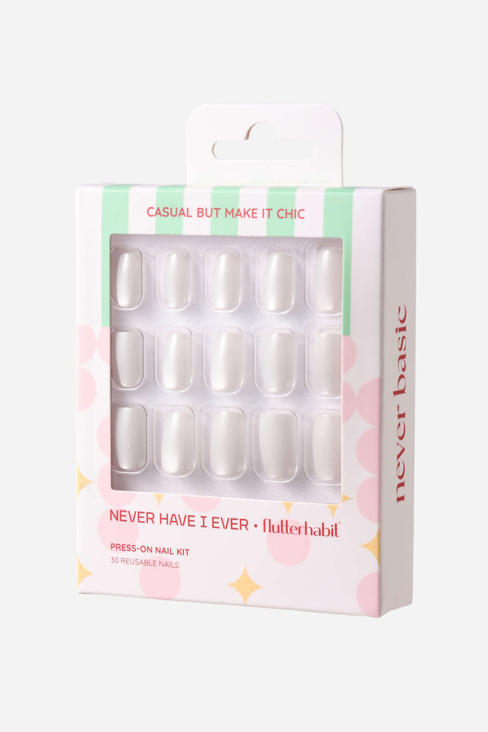 CASUAL BUT MAKE IT CHIC square press-on nails by Never Have I Ever