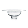 Clear glass bowl with wide flared rim and pedestal base.
