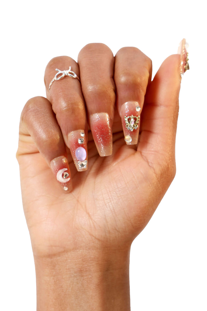 Celestial Moon - Coffin Press-On Nails