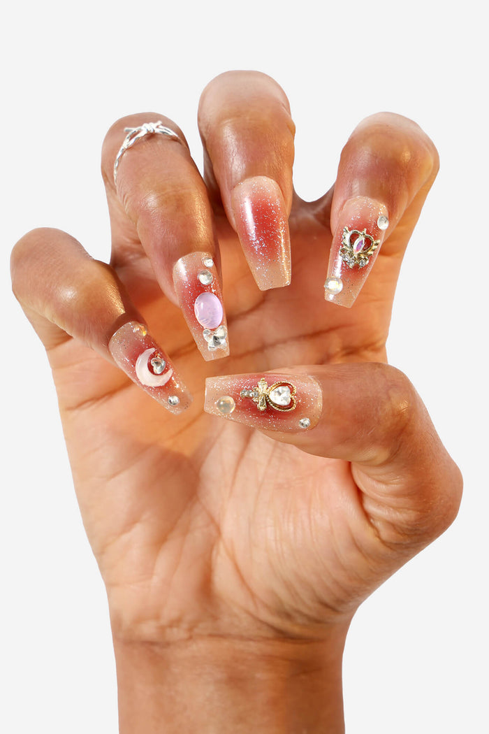 Celestial Moon - Coffin Press-On Nails