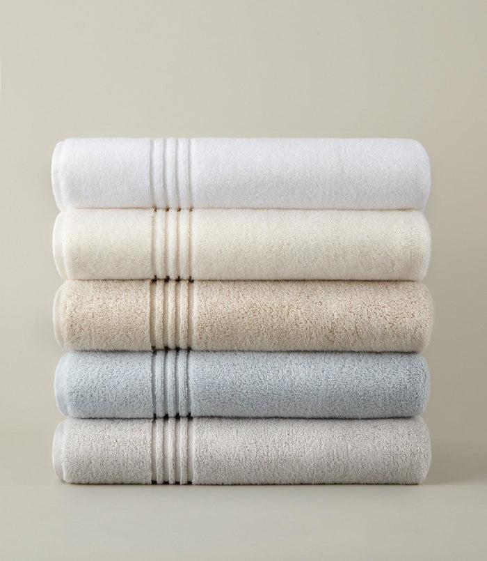 Chelsea Bath Towel White Linen Ivory Mist Pewter