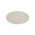 Oval placemat with tan woven bamboo texture and vertical striping pattern.