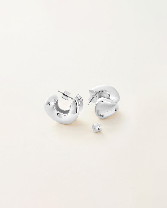 JENNY BIRD Chunky Doune Silver Hoop Earrings For Women