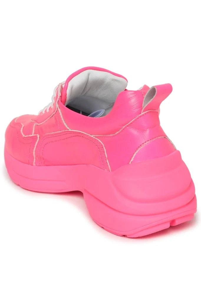 A pair of stylish pink Electra chunky sneakers for women, showcasing the latest trend in fashion footwear.