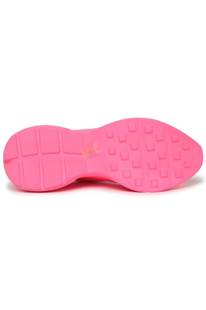 A pair of chunky pink Electra women's fashion sneakers.