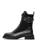 A stylish pair of black Ciara ankle boots with a chunky sole design, ideal for a trendy and edgy look.