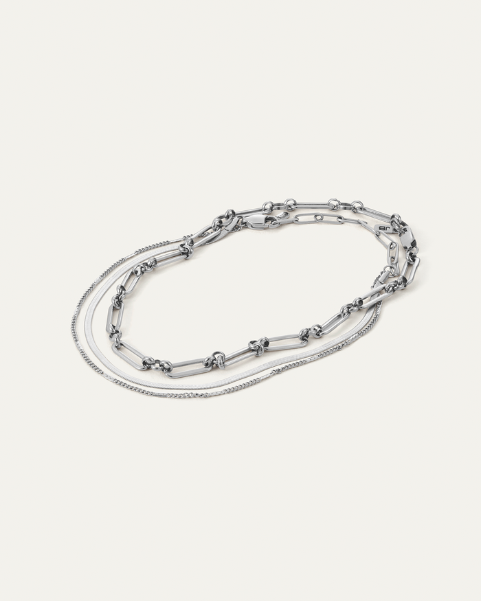 JENNY BIRD Waterproof Classic Anklet Stack Silver Anklet Stack For Women