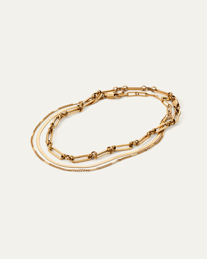 JENNY BIRD Waterproof Classic Anklet Stack Gold Anklet Stack For Women