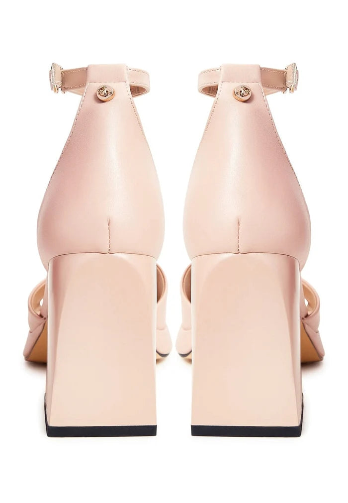 A stylish pair of beige open toe high heel sandals - classic high heel sandals in a neutral shade perfect for any outfit.