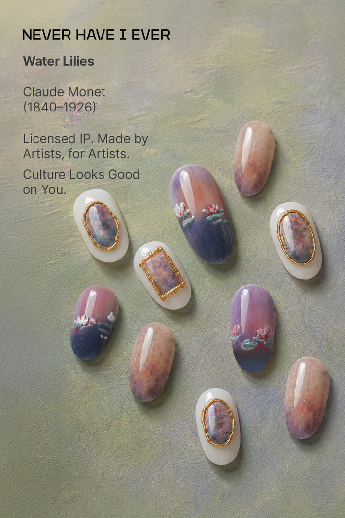 CLAUDE MONET WATER LILIES - SHORT OVAL PRESS-ON NAILS