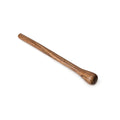 Long wooden stirrer with rounded handle made from medium brown acacia wood.