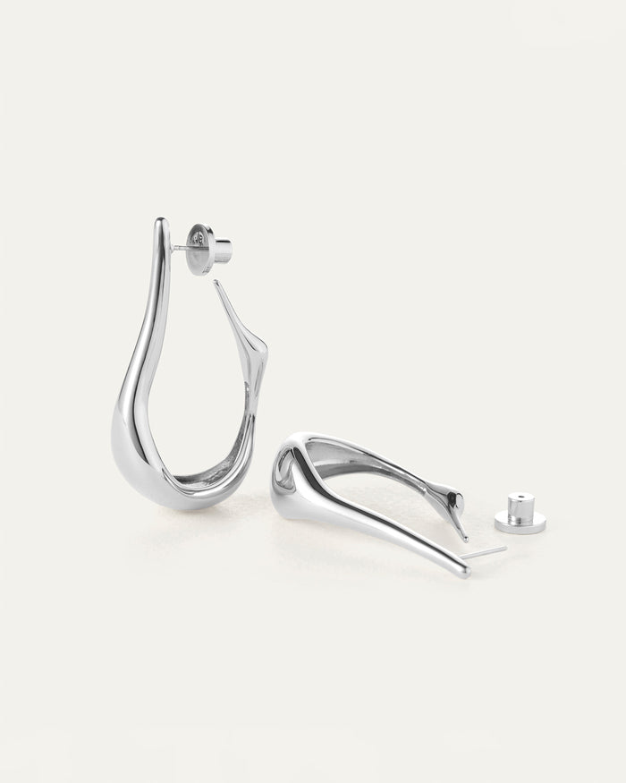 JENNY BIRD Colette Medium Silver Hoop Earrings For Women