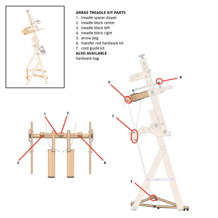 Arras Treadle Kit repair parts