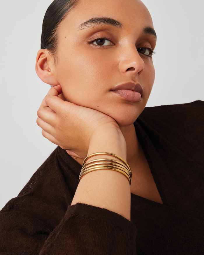 JENNY BIRD Waterproof Dane Bangle Set Gold Bangle Set For Women