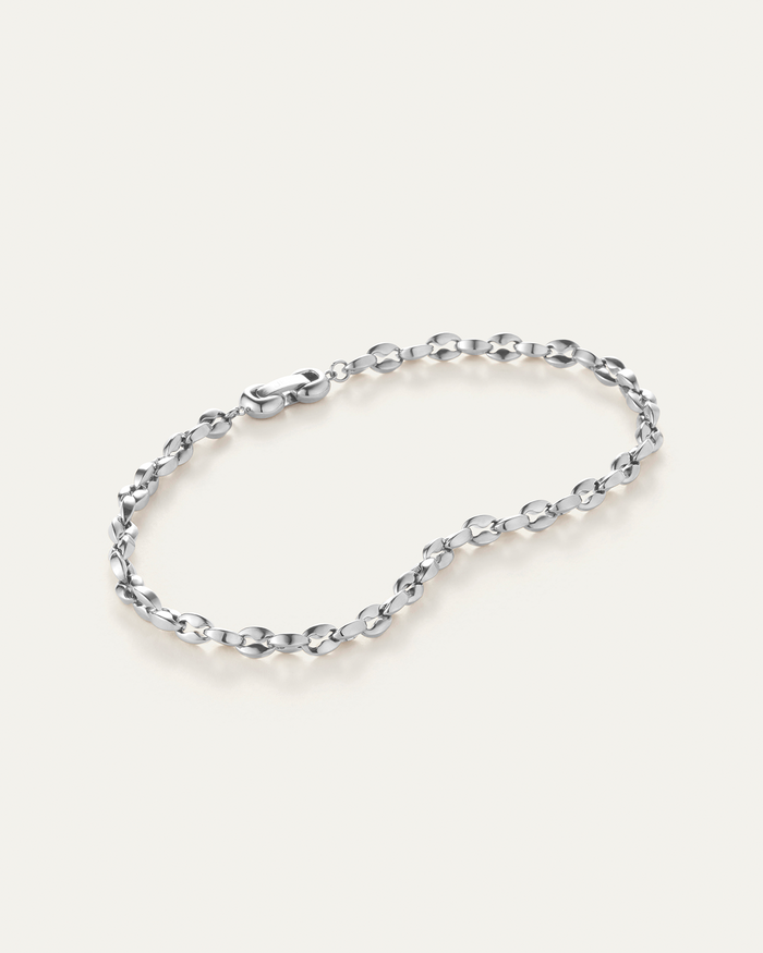 JENNY BIRD Dhani Silver Anklet Waterproof Silver Ankle Bracelet for Women