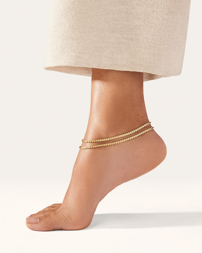 JENNY BIRD Waterproof Double Amalfi Anklet Gold Anklet For Women