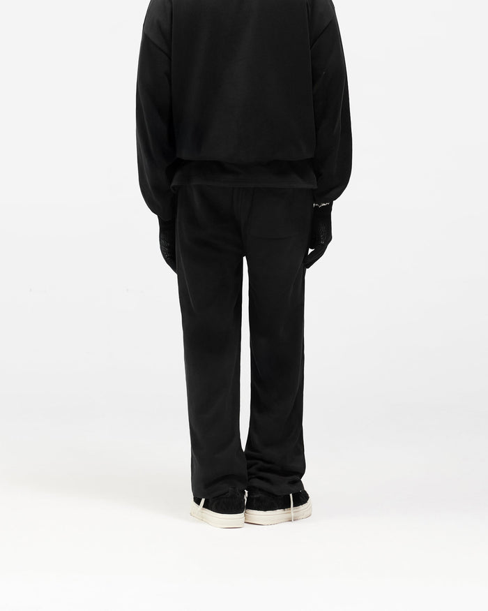 Dual Layer Script Sweatpants - Jet Black