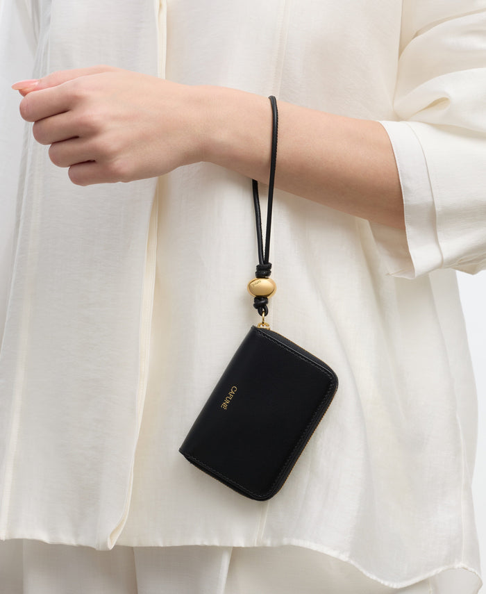 Egg Zip Coin Purse - Black Small Leather Goods Cafuné