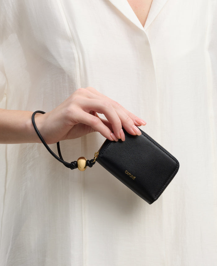 Egg Zip Coin Purse - Black Small Leather Goods Cafuné