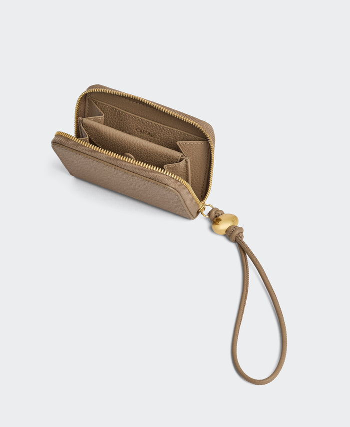 Egg Zip Coin Purse - Tan Small Leather Goods Cafuné