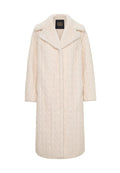 Stay warm and cozy this winter in an elegant cream cable knit coat with faux fur accent, also known as the Faux Fur Coat Hildi. This stylish knit fur jacket is the perfect addition to your winter wardrobe.